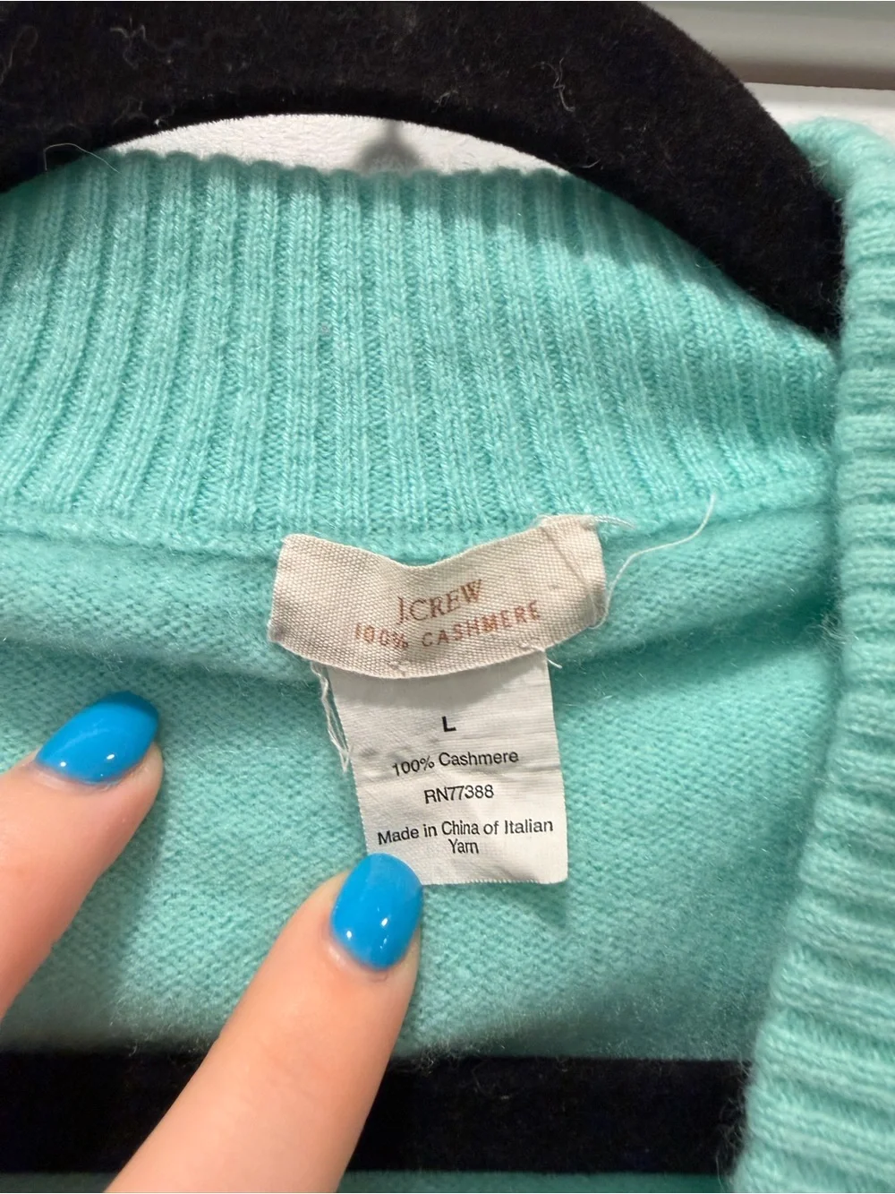 J. Crew Mint Green Button-Front V-Neck Sweater